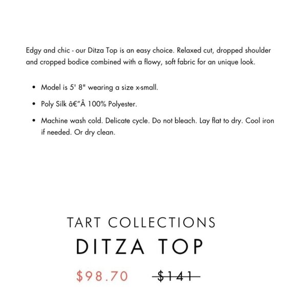 Tart Collections‎ Womens Size L Marbled Painting Ditza Top Blouse NWT - Picture 2 of 9